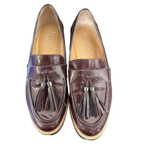 FRANCO Sarto Carney Burgundy Tassel Loafers Size 7 - Picture 5 of 11